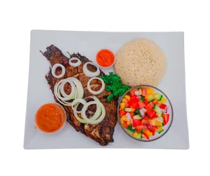 Poisson braisé + attiéké