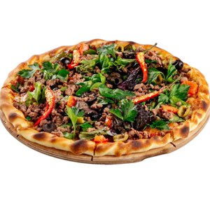 Pizza à la viande et légumes