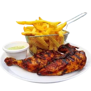 Demi-poulet braisé