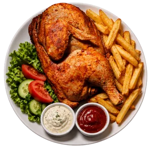 Demi-poulet grillé